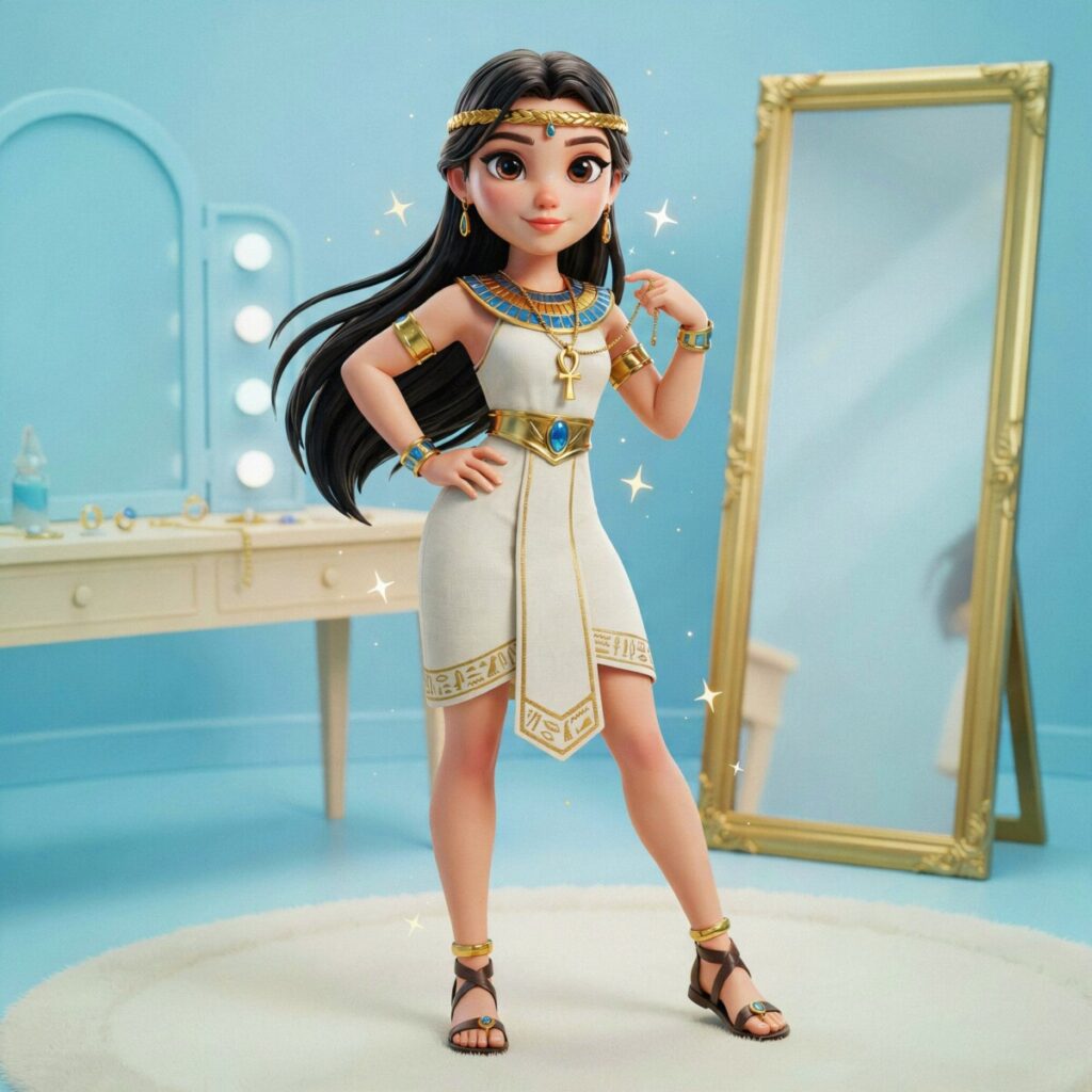 Roblox DTI Ancient Egypt runway with pharaoh and queen outfits